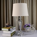 Baluster Table Lamp Modernism Beveled Crystal 1 Head Reading Book Light in White