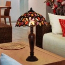 Decorative Umbrella Table Light Metal 1 Bulb Nightstand Lamp in Purple/Red/Yellow with Urn Base