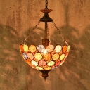 Traditionary Hemisphere Down Lighting Metal 1 Head Pendant Light Fixture in Orange