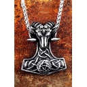 Mens Vintage Viking Titanium Steel Designer Necklace