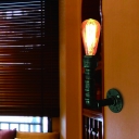Bare Bulb Corner Wall Lighting Industrial Metal 1 Light Black Finish Wall Sconce Lamp