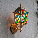 1 Light Lantern Wall Lighting Arabian Brass Metal Sconce Light Fixture for Balcony