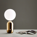 Spherical Task Lighting Modernist Opal Glass 1 Bulb Gold Small Desk Lamp, 6