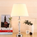 Fabric Wide Flare Table Light Contemporary 1 Bulb White Desk Lamp for Dining Room