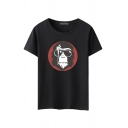 Boys Kpop Short Sleeve Round Neck Orangutan Printed Loose Fit T Shirt