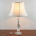 Modernist Baluster Study Lamp Hand-Cut Crystal 1 Bulb Reading Book Light in White