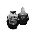 Black Cool Street Long Sleeve Zipper Front Bull Demon King 3D Print FOREVER WE'RE ONE Graphic Zip Up Relaxed Hoodie