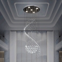 Globe Multi Light Pendant Modernism Clear Crystal 5 Lights Mall LED Ceiling Suspension Lamp