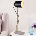 Black Cylinder Task Light Modern 1 Bulb Metal Small Desk Lamp with Rotating Node