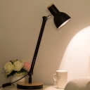 Metal Flashlight Table Light Modernism 1 Head Black/White Small Desk Lamp with Rotating Node