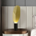 LED Leaf Table Light Contemporary Metal Nightstand Lamp in Gold/Pink for Living Room