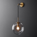 Glass Globe Wall Sconce Industrial Single Suspender Wall Lighting 8