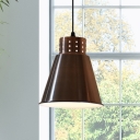 Rose Gold 1 Light Pendant Lamp Industrial Metal Cone/Dome/Flared Shape Hanging Ceiling Light over Table