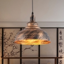 Barn Restaurant Drop Pendant Light Antiqued Metal 1-Bulb Rust Finish Hanging Lamp Kit, 12