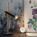 Flashlight Metal Desk Lamp Modern 1 Bulb Brass Task Light with Round Marble Base