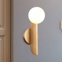Modernist 1 Bulb Wall Light with White Glass Shade Gold Sphere Wall Lamp Sconce with Arc Panel Arm