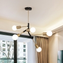 Metallic Branch Hanging Chandelier Modern 5-Light Pendant Ceiling Lamp in Brass for Living Room