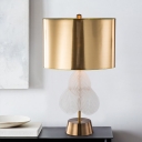 1 Head Dining Room Desk Light Modern Gold Table Lamp with Cylindrical Metal Shade