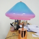 Mushroom Bedroom Task Lighting Pink and Blue Glass 1 Bulb Contemporary Small Desk Lamp