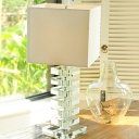 Contemporary 1 Bulb Task Lighting Beige Square Reading Book Light with Fabric Shade