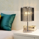 2 Heads Bead Task Lighting Modernism Faceted Crystal Reading Lamp in Chrome for Study