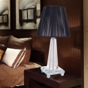 1 Head Tapered Shape Desk Light Contemporary Beveled Crystal Night Table Lamp in Black