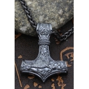 Cool Trendy Retro Viking Mjolnir Thor's Hammer Necklace