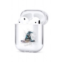 Creative Cartoon Hat Deer Gothic Letter Printe Airpods Case in White