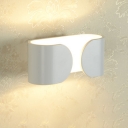 Curved Rectangle Sconce Light Fixture Aluminum LED White Wall Mount Lamp for Corner in White/Warm Light