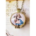 Vintage Alice Pattern Unique Essential Oil Diffuse Necklace for Gift