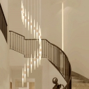 Bar Acrylic Hanging Light Fixture Modern 8/12/18 Lights White LED Cluster Pendant for Stair