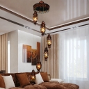 Jar Living Room Ceiling Lamp Traditional Metal 6 Bulbs Copper Cluster Pendant Light
