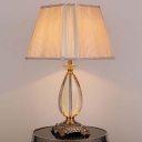 Fabric Pagoda Desk Lamp Modernist 1 Bulb Beige Reading Book Light for Living Room