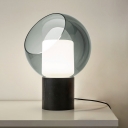 Contemporary Spherical Task Lighting Smoke Gray Glass 1 Bulb Living Room Small Desk Lamp