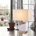 Fabric Shaded Desk Lamp Contemporary 1 Head Reading Book Light in Gold for Study