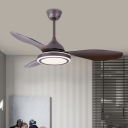 Round Bedroom Fan Lighting Fixture Modern Acrylic 48