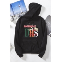 Cool Fashion Ladies Long Sleeve Drawstring Letter DHS Dog Printed Pouch Pocket Loose Hoodie