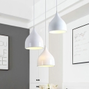 Onion Metal Hanging Light Fixture Modernism 3-Head White Finish Multi Lamp Pendant