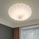 Acrylic Dome Flushmount Lighting Modernism 1 Head Ceiling Flush Mount in White for Living Room
