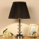 Fabric Tapered Nightstand Lamp Modernist 1 Bulb Task Lighting in Black for Bedside