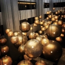 Black Sphere Pendant Ceiling Light Arabic Metal 1 Bulb Restaurant Suspension Lamp