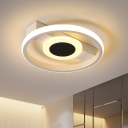 Acrylic Ring Flush Lamp Fixture Minimalist LED White Flushmount Lighting in Warm/White Light