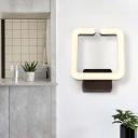 Modern Squared Sconce Lamp Aluminum LED Corridor Wall Mounted Light in Coffee, Warm/White/Natural Light