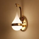 Waterdrop Corridor Sconce Light Fixture Acrylic LED Contemporary Wall Mount Lamp in Gold