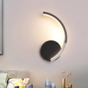 Modern Curved Line Wall Light Sconce Acrylic LED Bedside Wall Mounted Lamp in Black, White/Warm Light
