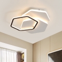 Acrylic 3-Tier Hexagon Flush Lighting Minimalist 16