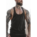 Chic Classic Muscle Guys Sleeveless Round Neck Solid Color Slim Fitted Tank Top
