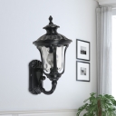 1 Head Water Glass Sconce Light Fixture Rustic Black/Bronze Finish Urn Outdoor Wall Mounted Lamp