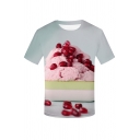 Pretty Trendy Mens Short Sleeve Crew Neck Ice-Cream 3D Printed Relaxed Fit T Shirt