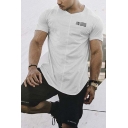 Chic Cool Short Sleeve Round Neck Number 77 Stripe Print Relaxed T Shirt for Guys